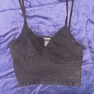 Rue21 Black Smocked Cropped Cami Top